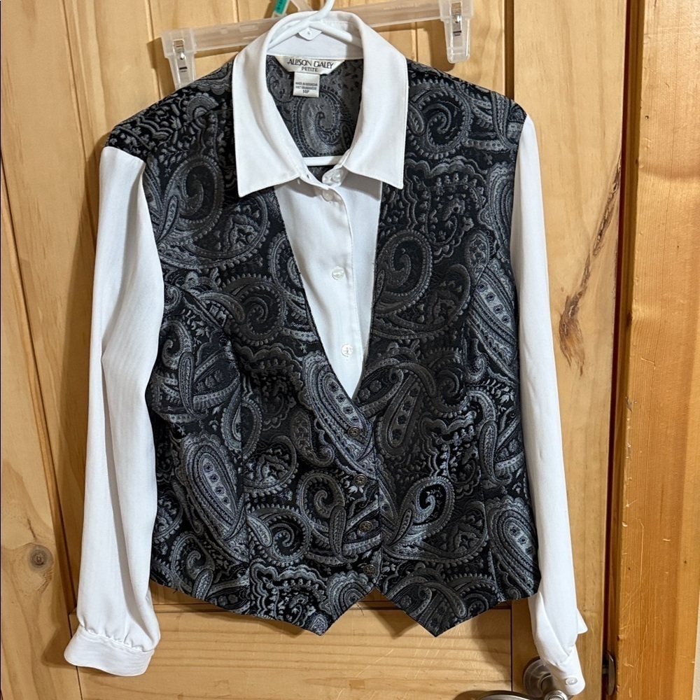Allison Daley blouse with Attached Vest